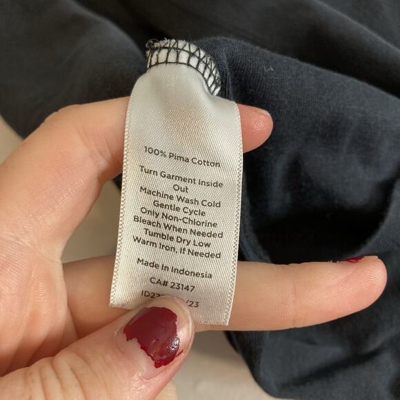 Talbots Women's Black Pima Cotton V Neck Top Size 2X Soft Minimalist‎ Basics - Picture 6 of 10